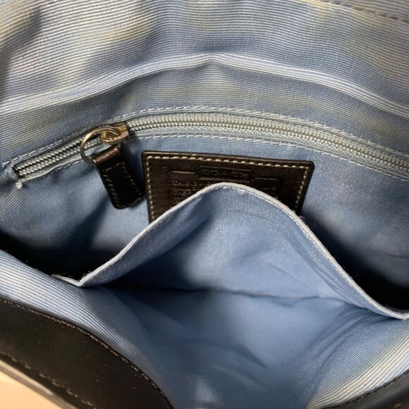 VTG Coach Signature Logo Black Canvas & Leather Shoulder Hand Bag 11574 + Tag - Picture 13 of 16